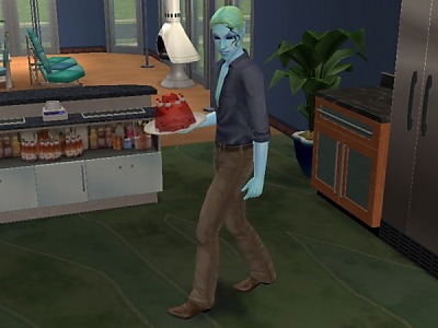 Serves dessert...