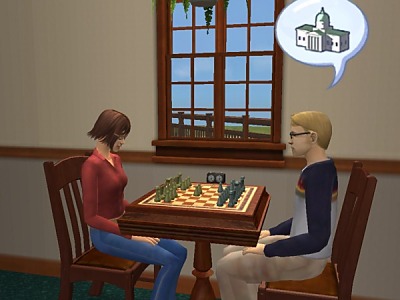 Dave and Joyce play chess.