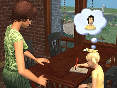 Kim does her homework.
