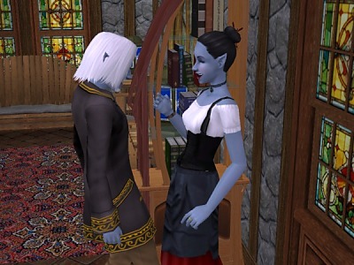 Briza takes Thalan's mischief in stride.